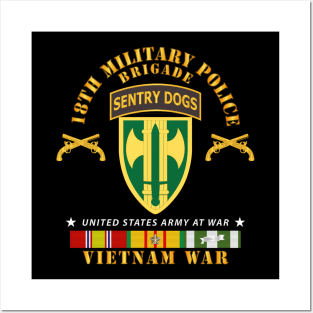 18th MP Brigade - Sentry Dogs Tab - Vietnam w VN SVC Posters and Art